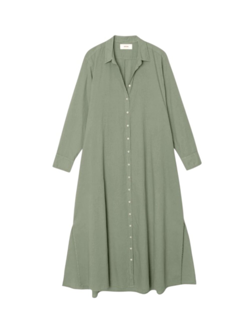 Xirena Boden Cotton Poplin Maxi Shirt Dress Womens XS Green Seagrass Button Down